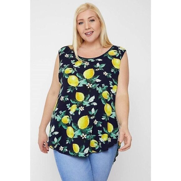 Plus Size High-low Hemline Sleeveless Top - Picture 1 of 5